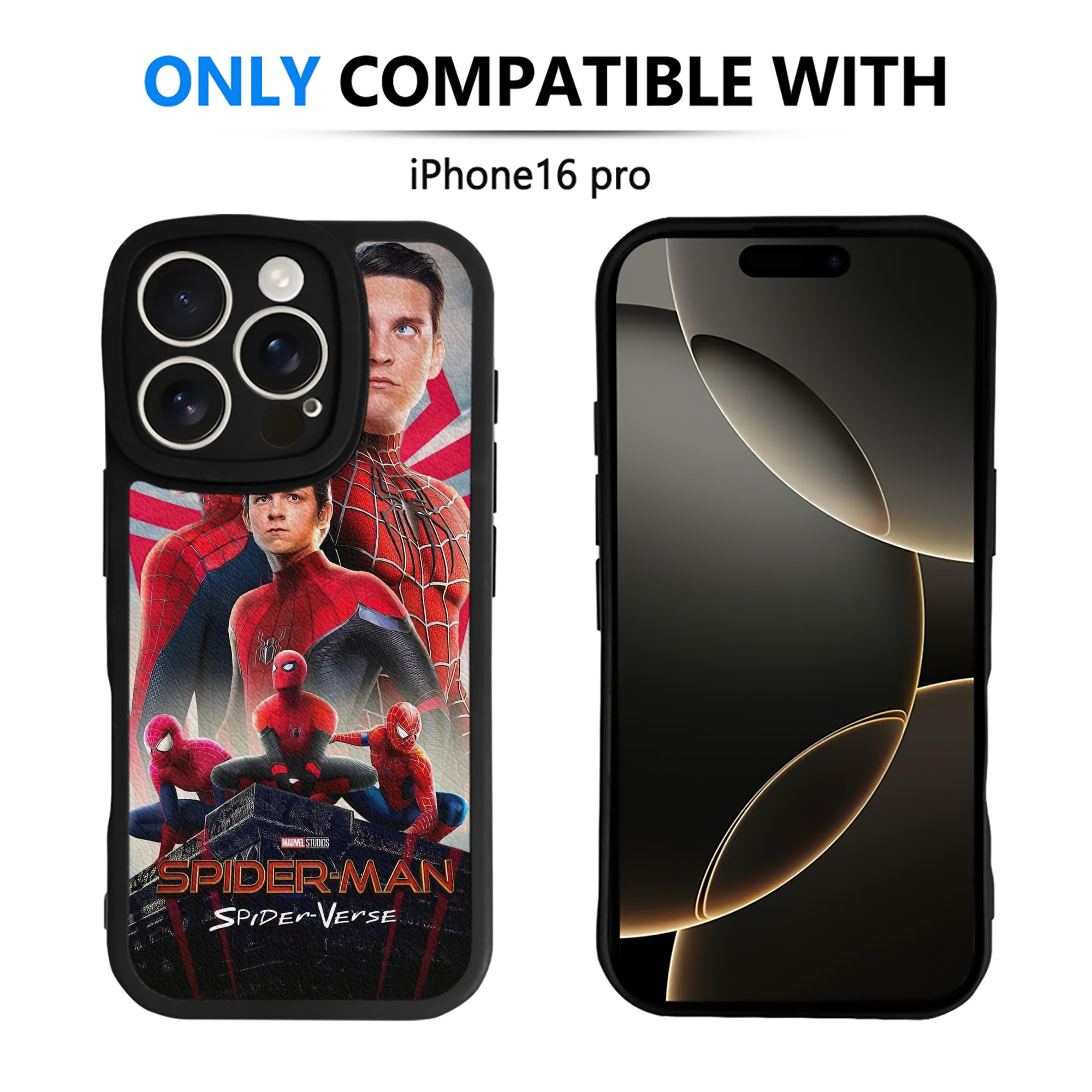 （画像用） Spider Man スパイダーマン 【iPhone 16シリーズ対応】シリコンスマホケース（レザー調） 材質：シリコン